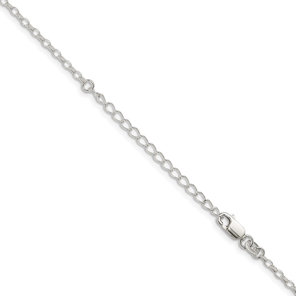Sterling Silver 1.6mm Oval Fancy Rolo Chain w/ ext.