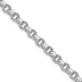 Sterling Silver Rhodium-plated 4mm Diamond-cut Rolo Chain