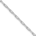 Sterling Silver Rhodium-plated 2.75mm Elongated Open Link Chain