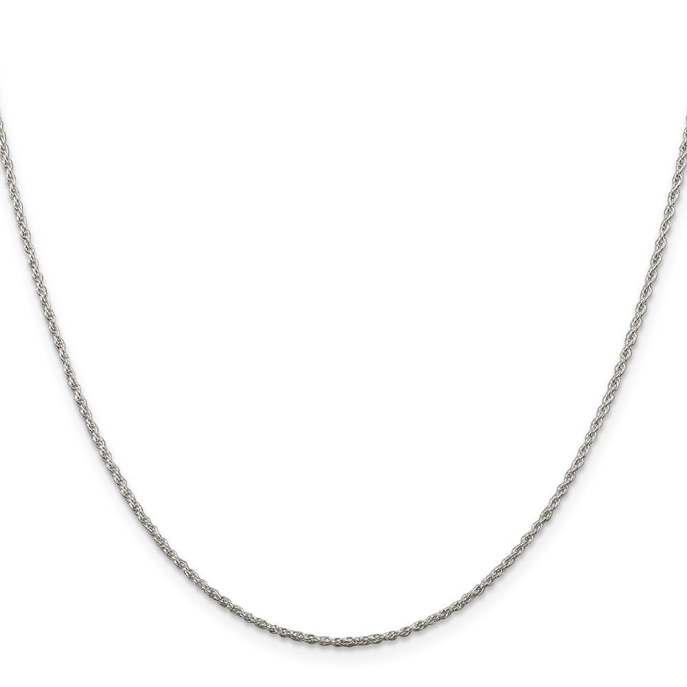 Sterling Silver Rhodium-plated 1.3mm Loose Rope Chain w/ ext.