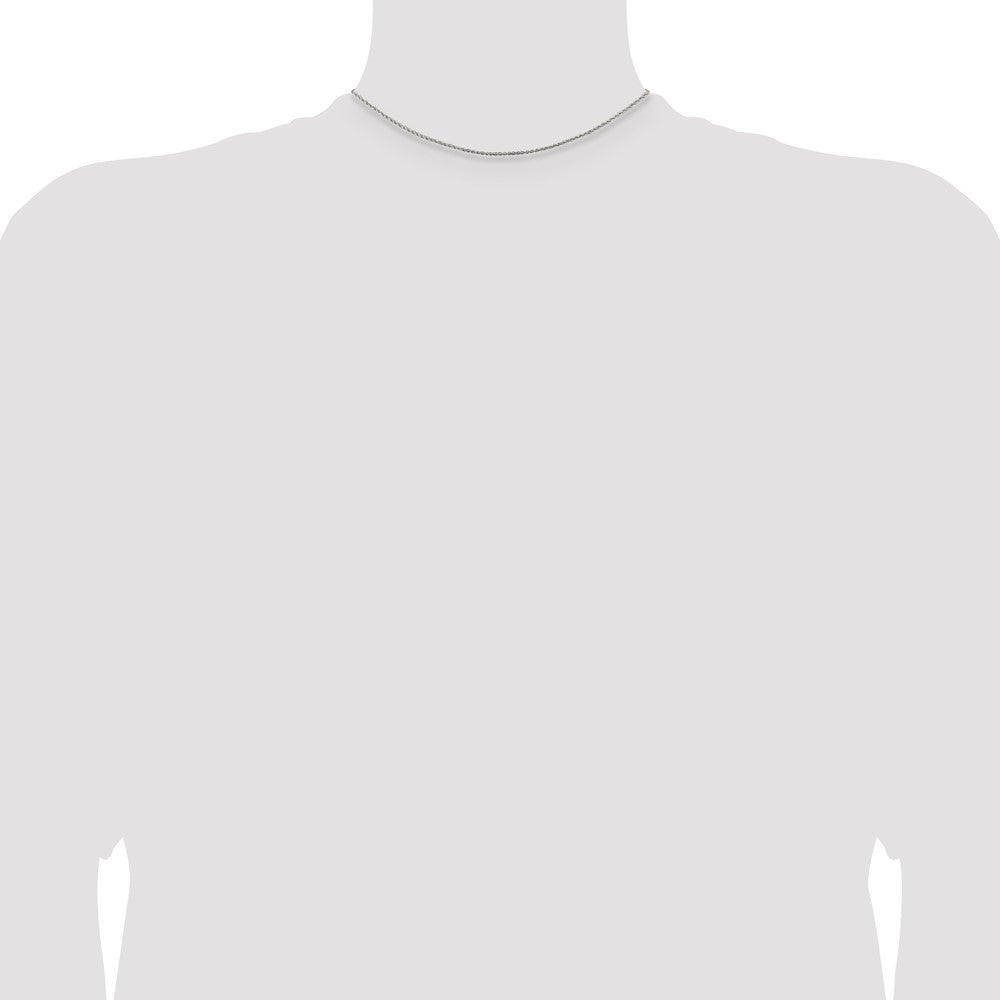 Sterling Silver Rhodium-plated 1.3mm Loose Rope Chain