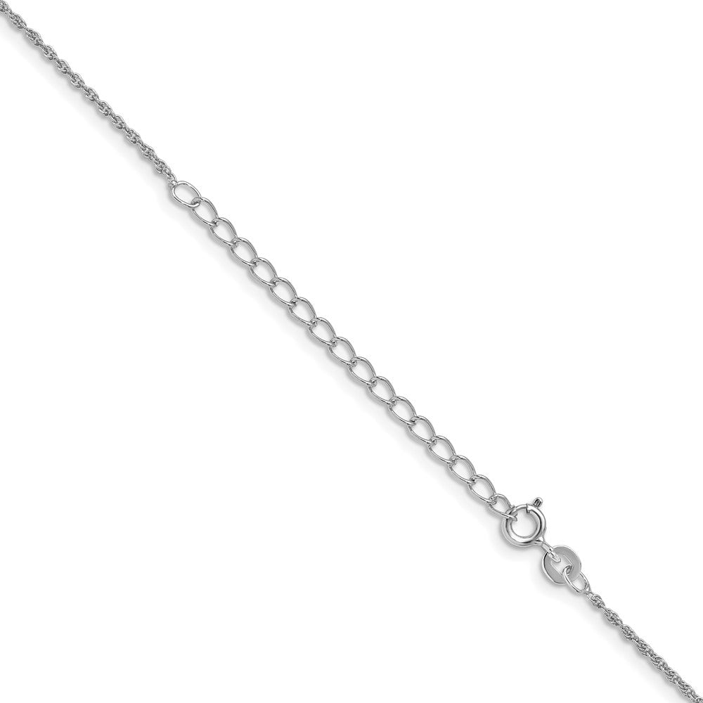 Sterling Silver Rhodium-plated 1.3mm Loose Rope Chain w/ ext.
