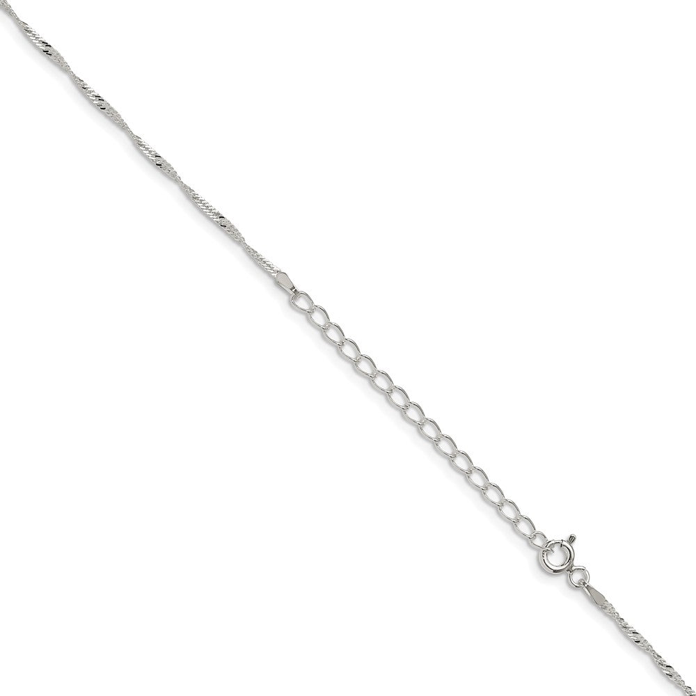 Sterling Silver 1.4mm Singapore Chain w/ ext.