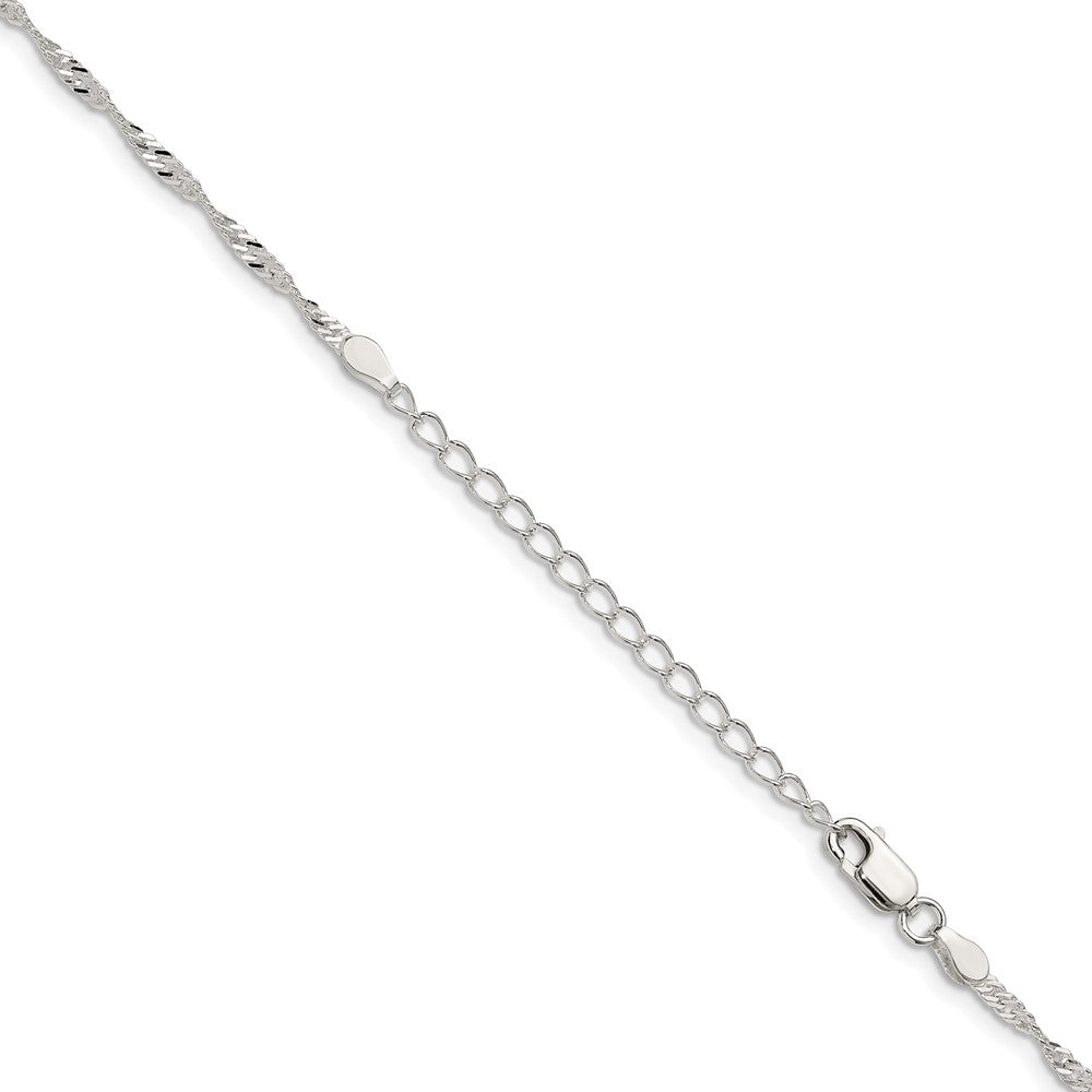 Sterling Silver 2mm Singapore Chain w/ ext.