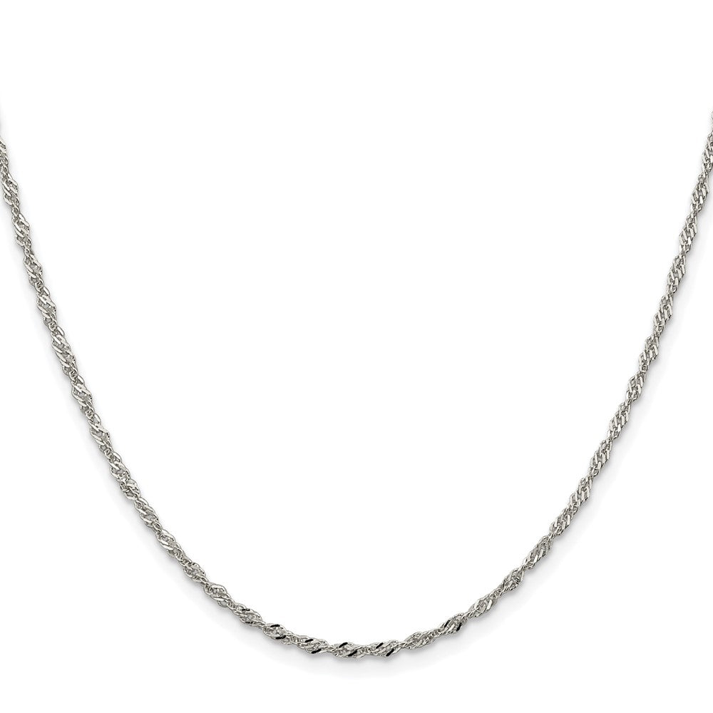 Sterling Silver Rhodium-plated 2mm Singapore Chain