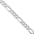 Sterling Silver Rhodium-plated 8mm Pavé Flat Figaro Chain