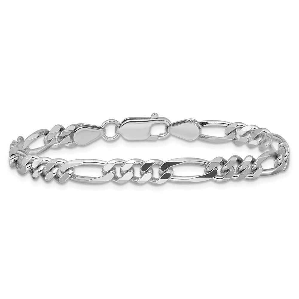Sterling Silver Rhodium-plated 5.25mm Figaro Chain
