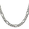 Sterling Silver Antiqued 6.5mm Figaro Chain