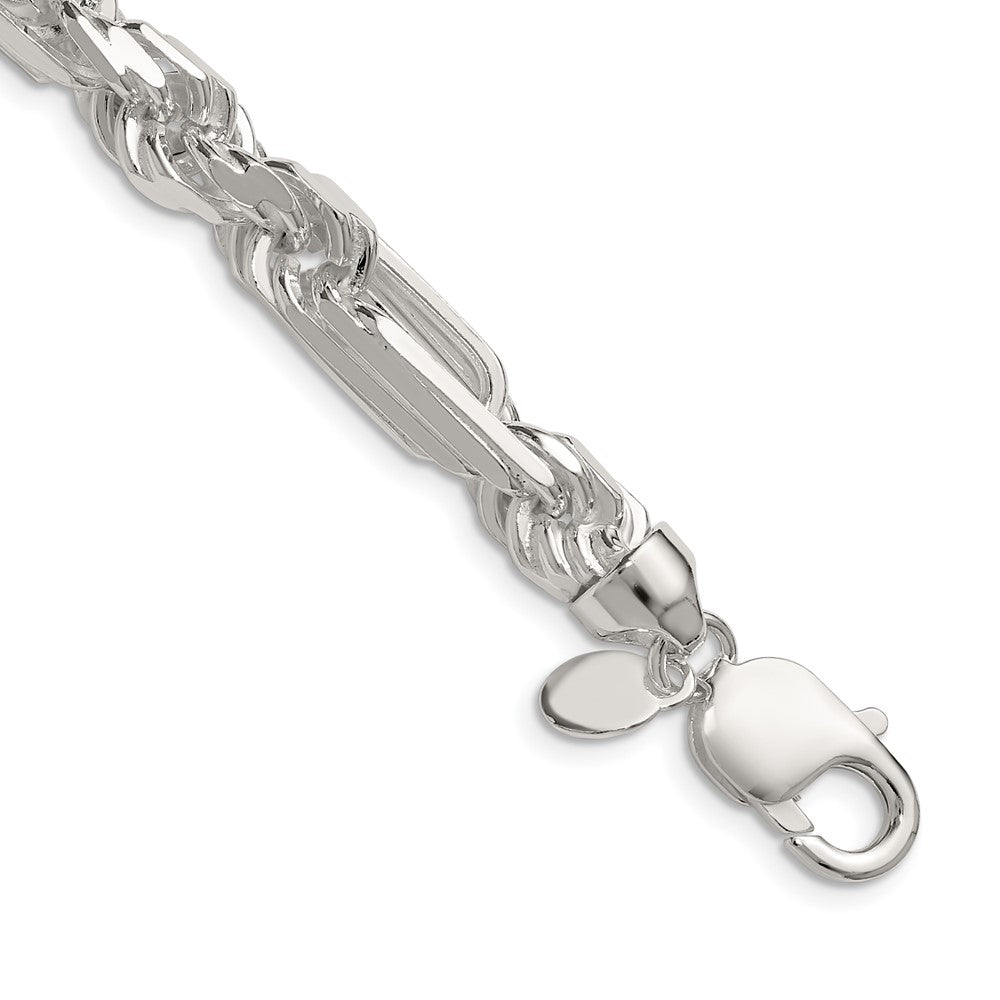 Sterling Silver 8mm D/C Figarope Chain