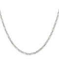 Sterling Silver D/C 3mm 3 Short Plus 1 Long Cable Link Chain