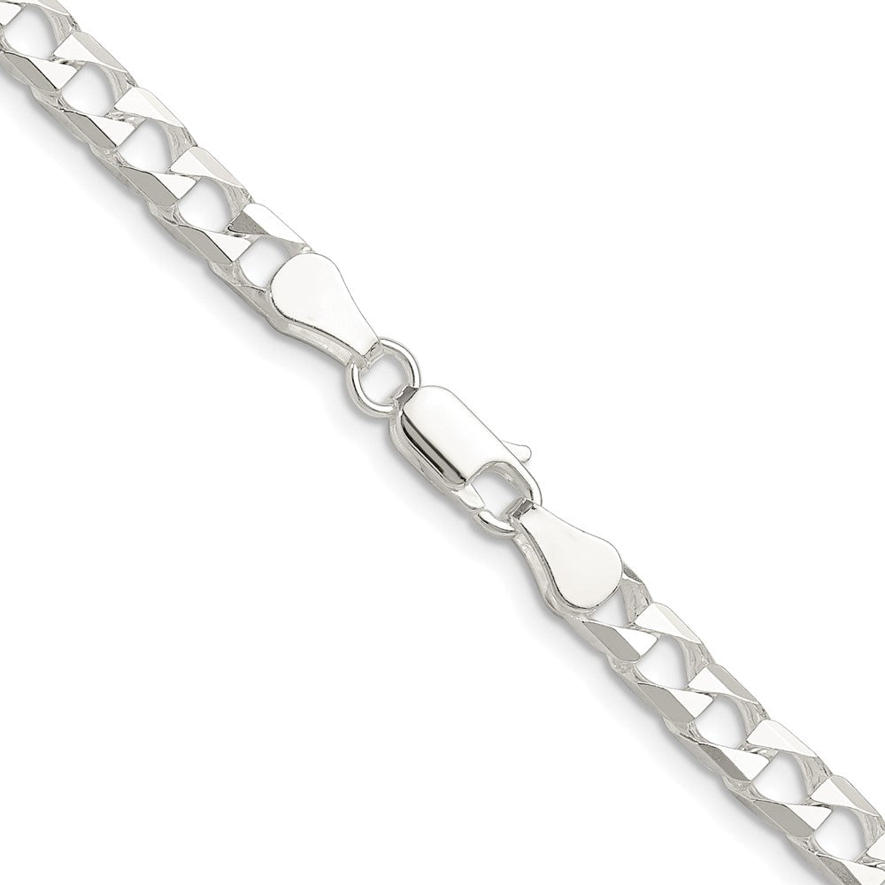 Sterling Silver Rhodium-plated 5mm D/C Square Curb Chain