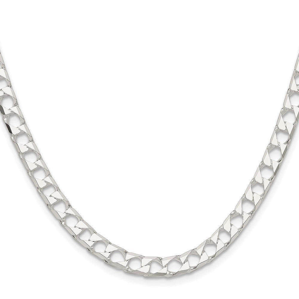 Sterling Silver 5.75mm D/C Square Curb Chain