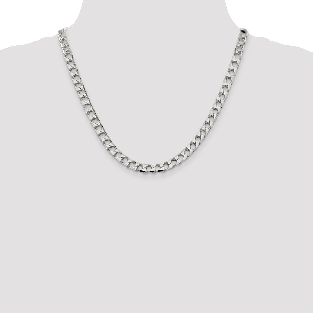 Sterling Silver 7.2mm D/C Square Curb Chain
