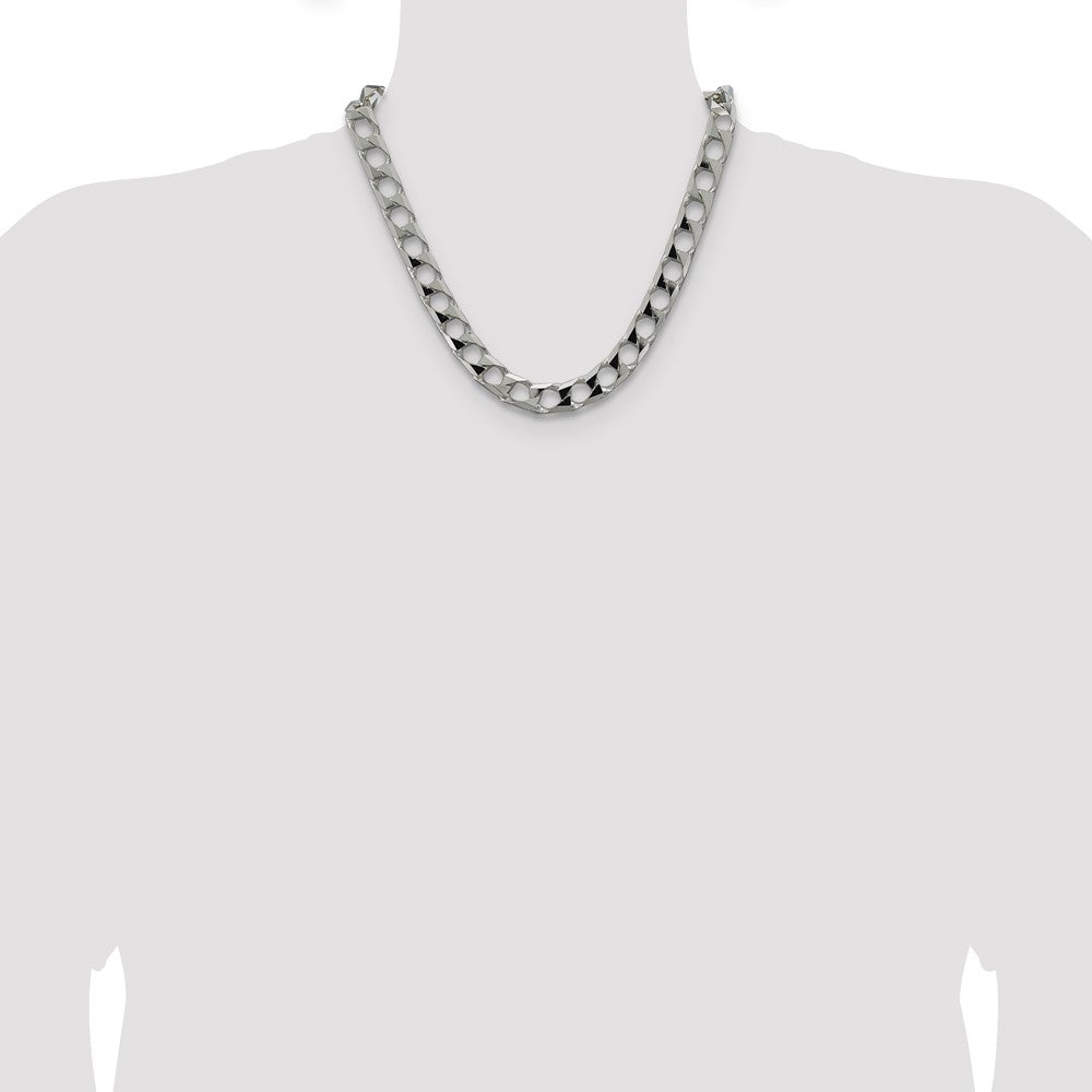 Sterling Silver 10.3mm D/C Square Curb Chain