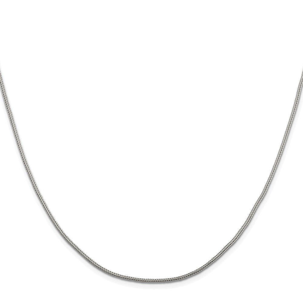 Sterling Silver Rhodium-plated 1.25mm Diamond-cut Round Franco Chain w/