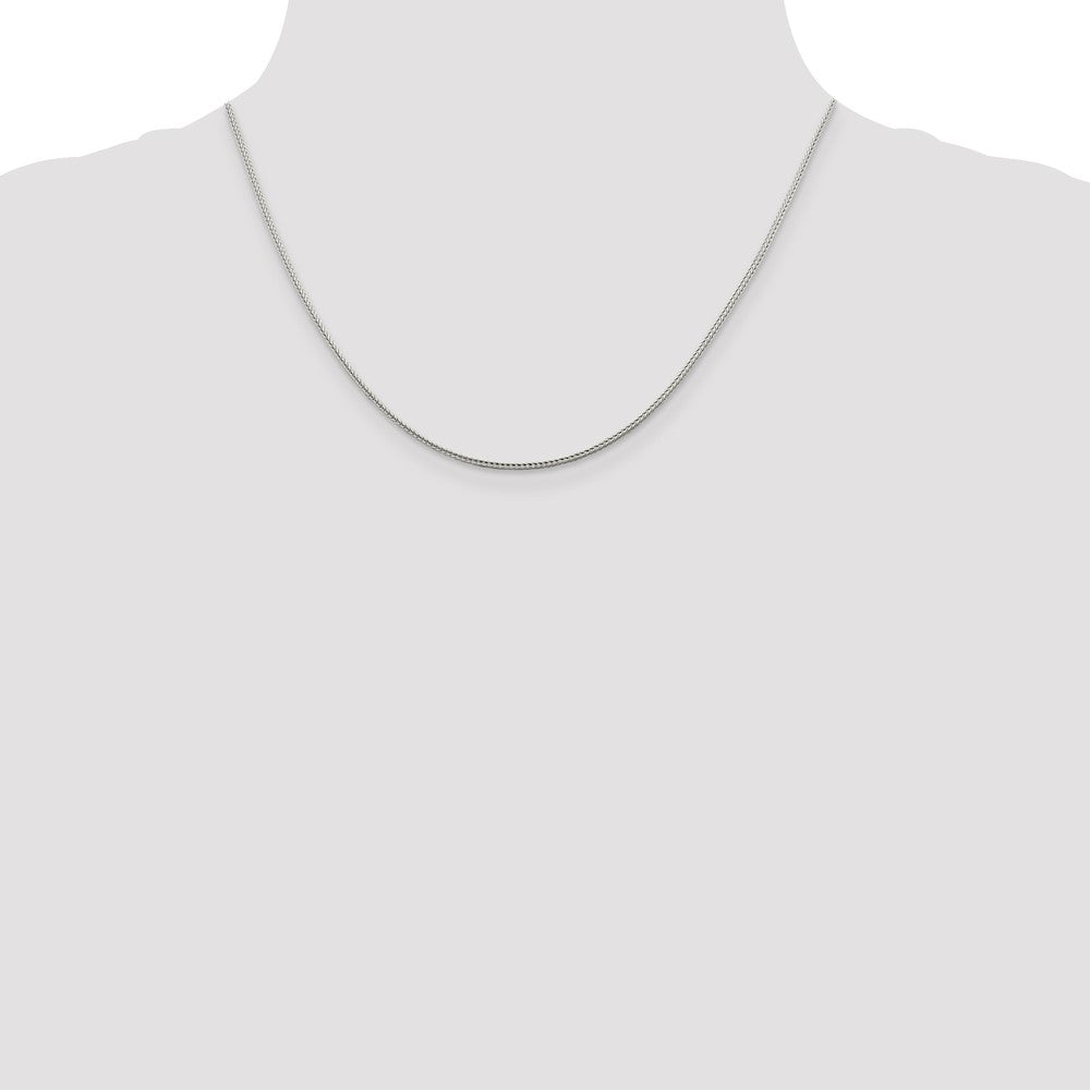 Sterling Silver 1.45mm Diamond-cut Round Franco Chain w/ ext.