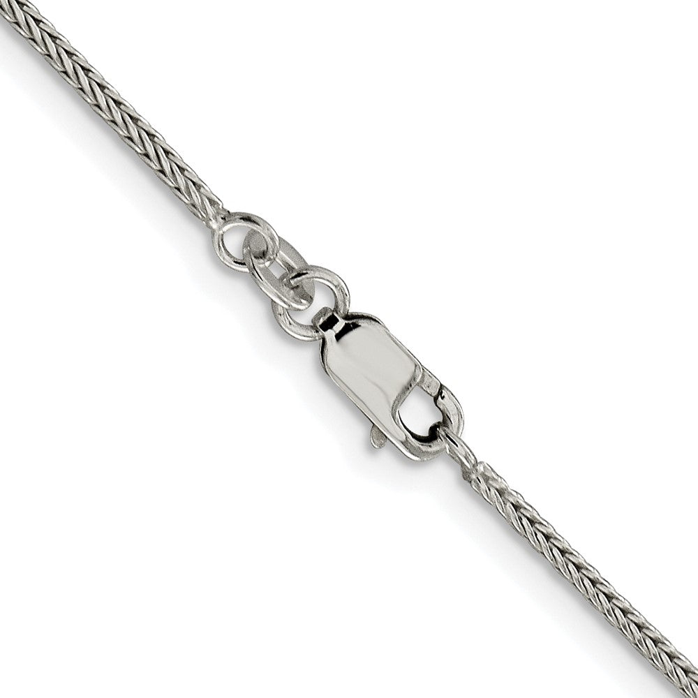 Sterling Silver Rhodium-plated 1.45mm Diamond-cut Round Franco Chain