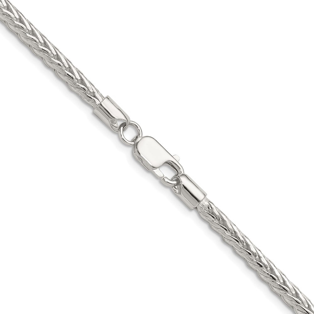 Sterling Silver 3.8mm Diamond-cut Round Franco Chain