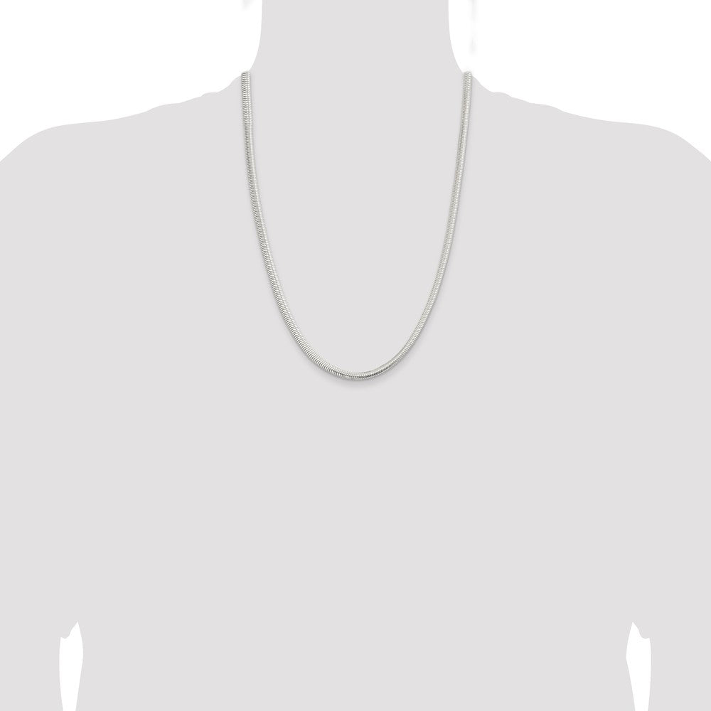 Sterling Silver 5mm 6-sided Oval Snake Chain