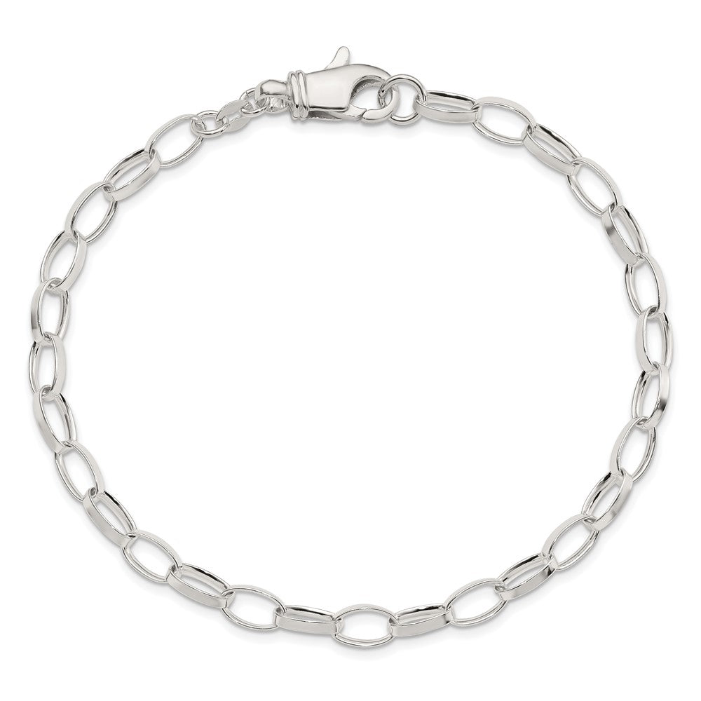 Sterling Silver Solid Polished Fancy Link Anklet