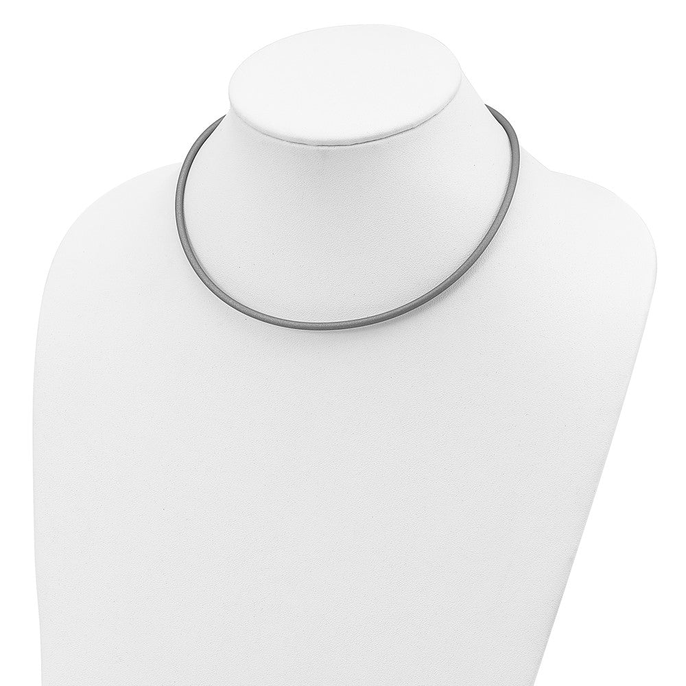 Sterling Silver 3mm Metallic Rubber Cord Necklace