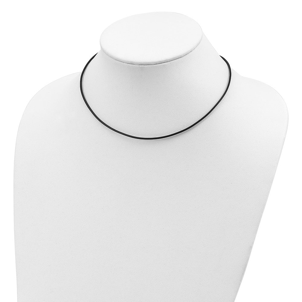 Sterling Silver 1.5mm Black Leather Cord Necklace