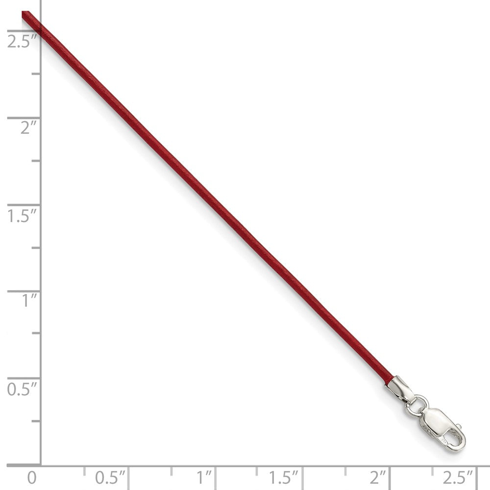 Sterling Silver 1.5mm Poppy Leather Cord Necklace