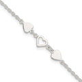 Sterling Silver Plus ext.Heart Link Anklet