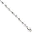 Sterling Silver Fancy Bead 9 inch Plus1 inch Extension Anklet