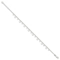 Sterling Silver Dangling Circle 9in Plus 1 in ext Anklet