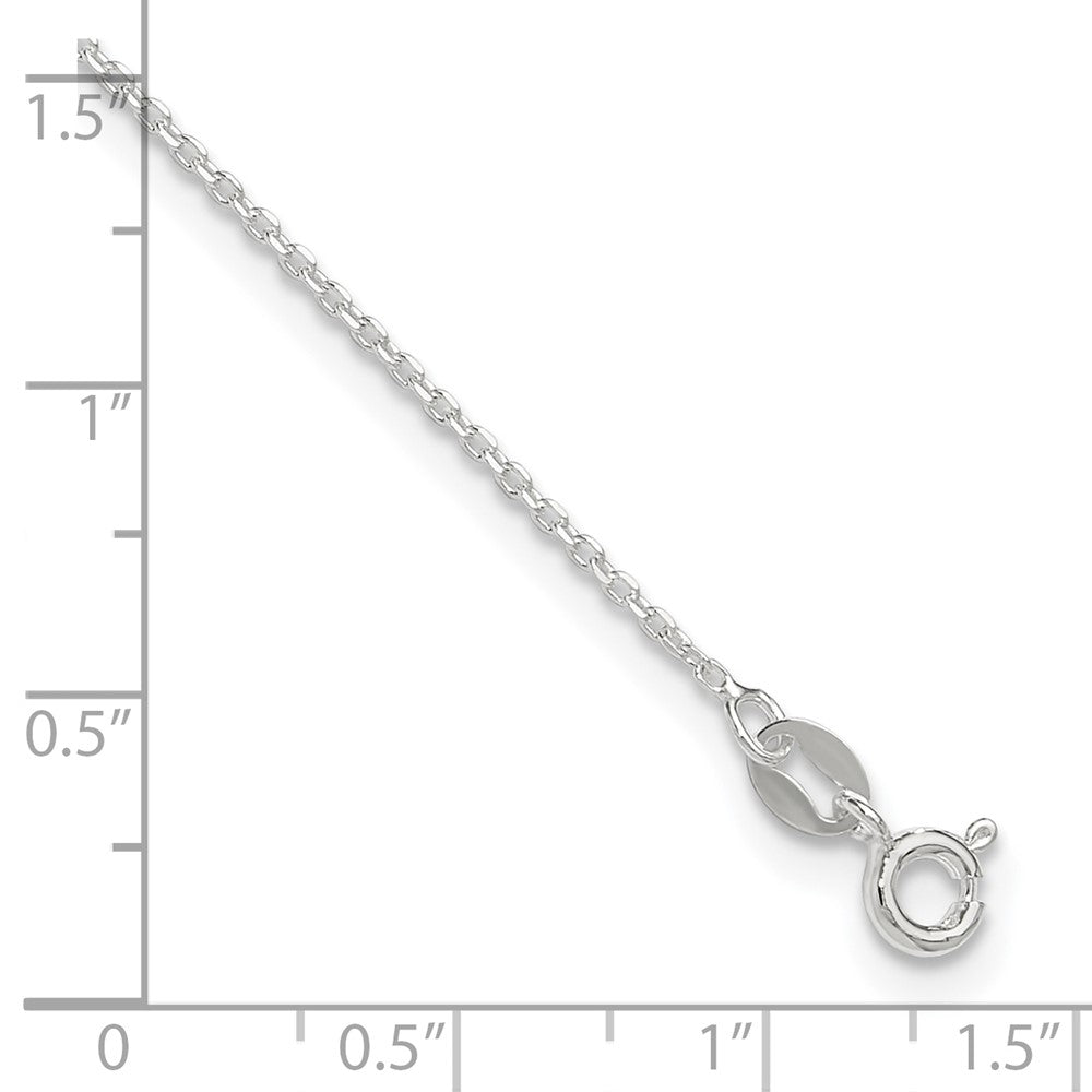 Sterling Silver 1mm Diamond-cut Plus ext. Anklet