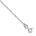 Sterling Silver 1mm Diamond-cut Plus ext. Anklet