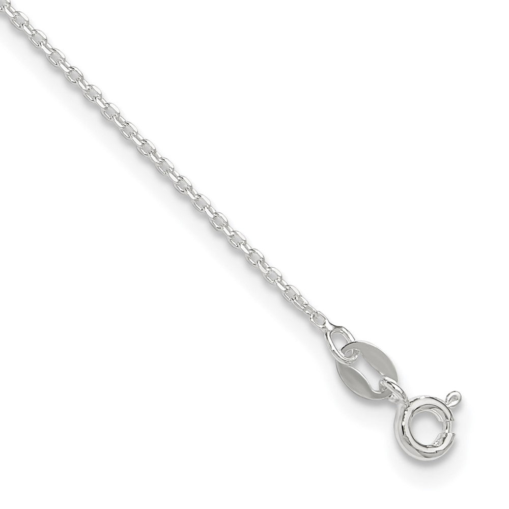 Sterling Silver 1mm Diamond-cut Plus ext. Anklet