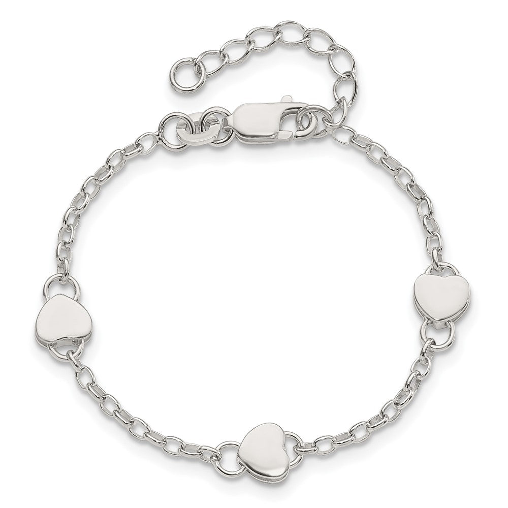 Sterling Silver Heart Plus Ext. Bracelet