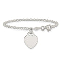 Sterling Silver Engraveable Heart Bracelet