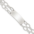 Sterling Silver Double Strand Oval Link ID Bracelet