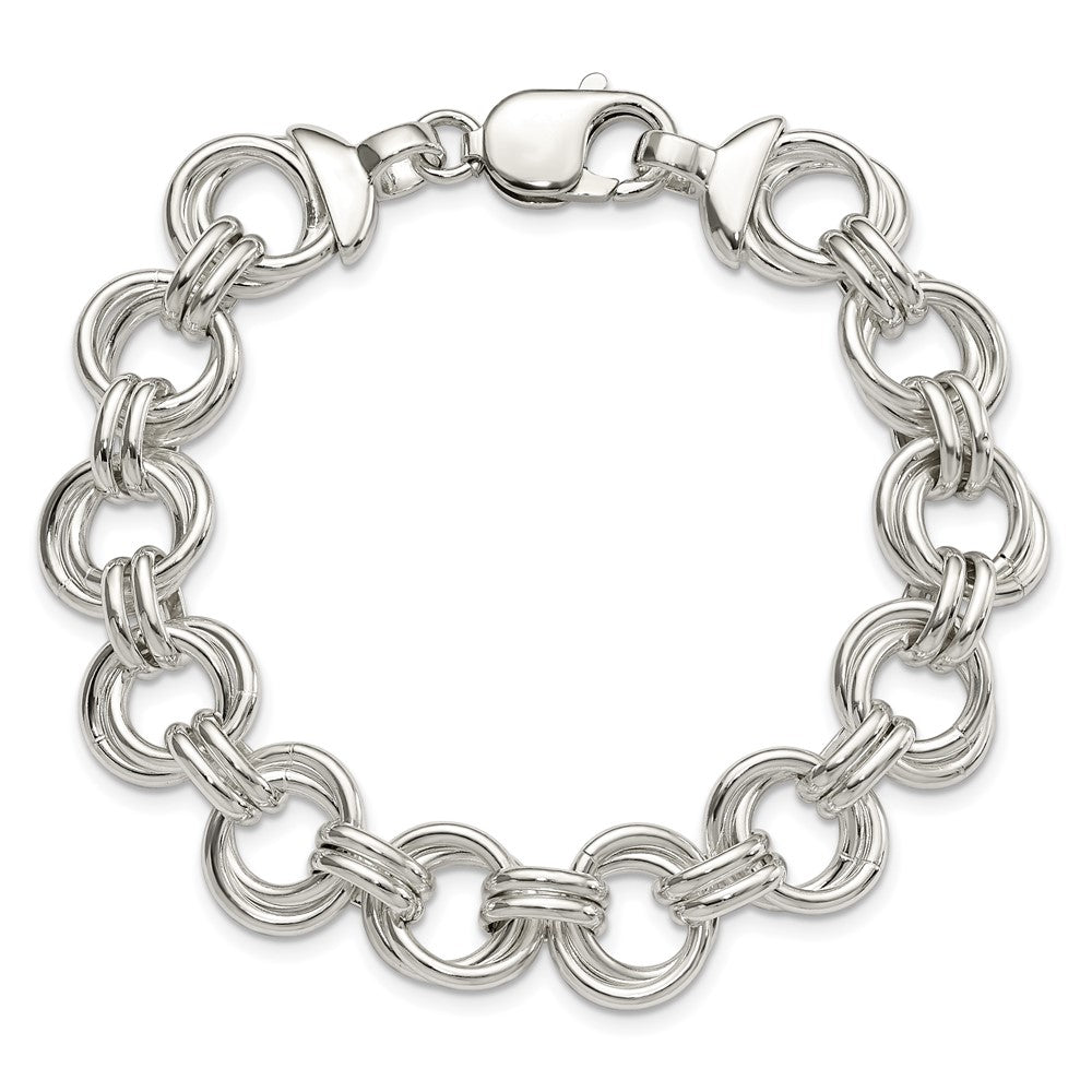 Sterling Silver Polished Fancy Link Bracelet