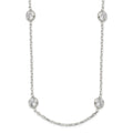 Sterling Silver w/ ext. 12-Station CZ Necklace