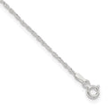 Sterling Silver 1.3mm Singapore Plus ext. Chain Anklet