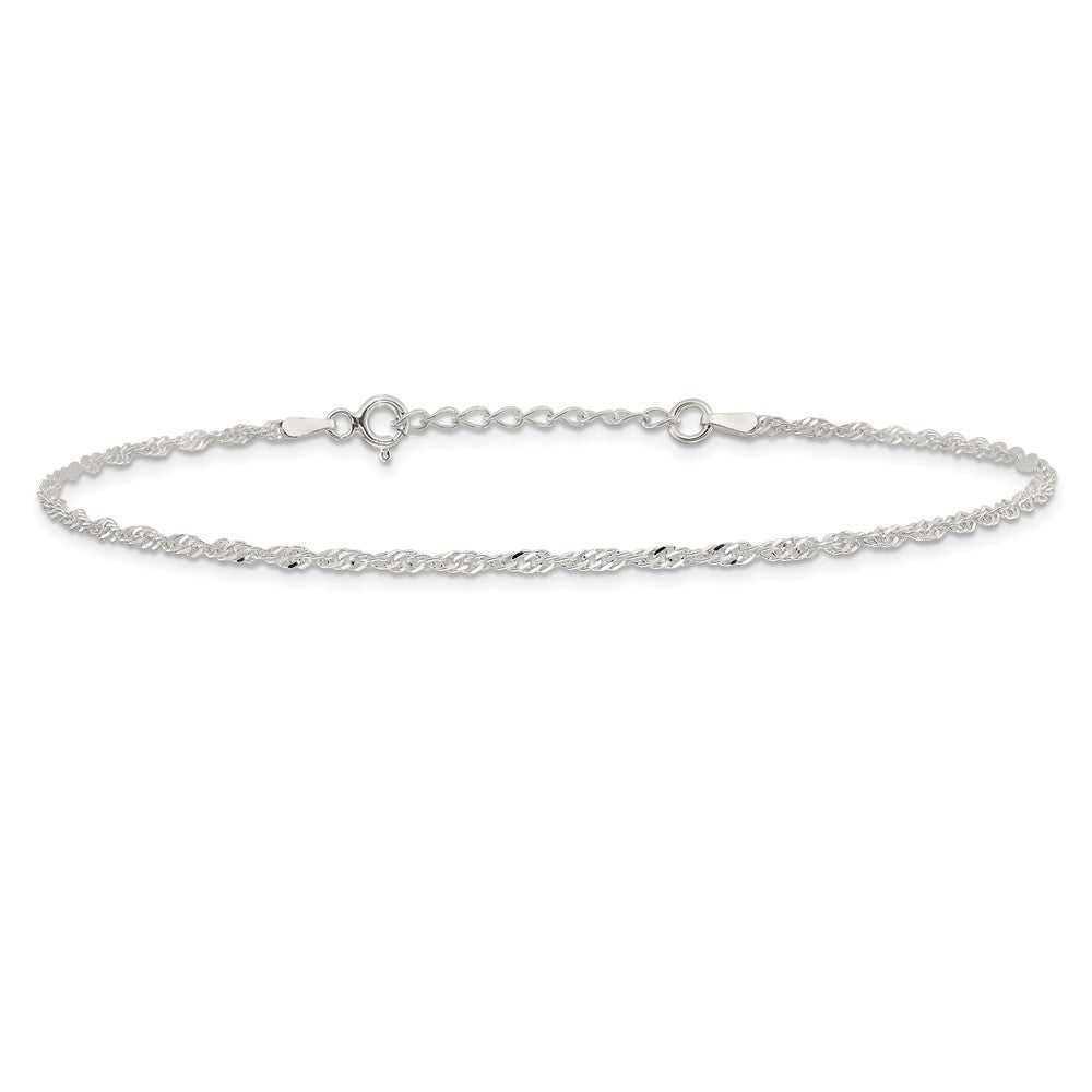 Sterling Silver Singapore Plus ext. Chain Anklet