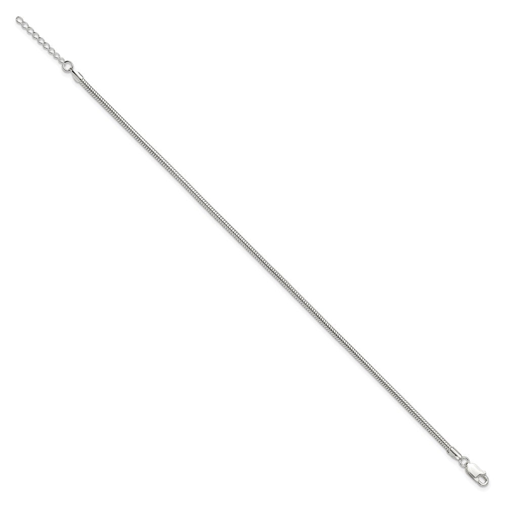 Sterling Silver 2.5mm Snake Chain Plus ext. Anklet