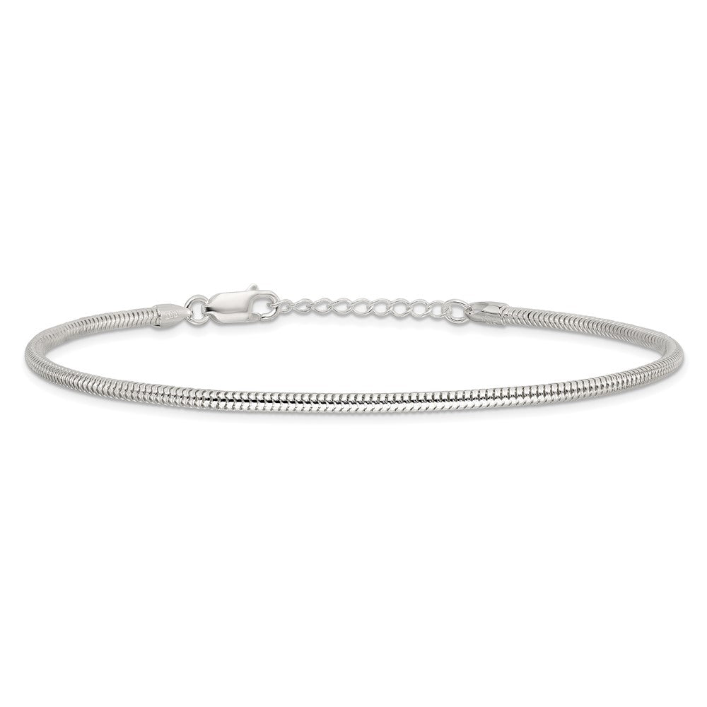 Sterling Silver 2.5mm Snake Chain Plus ext. Anklet