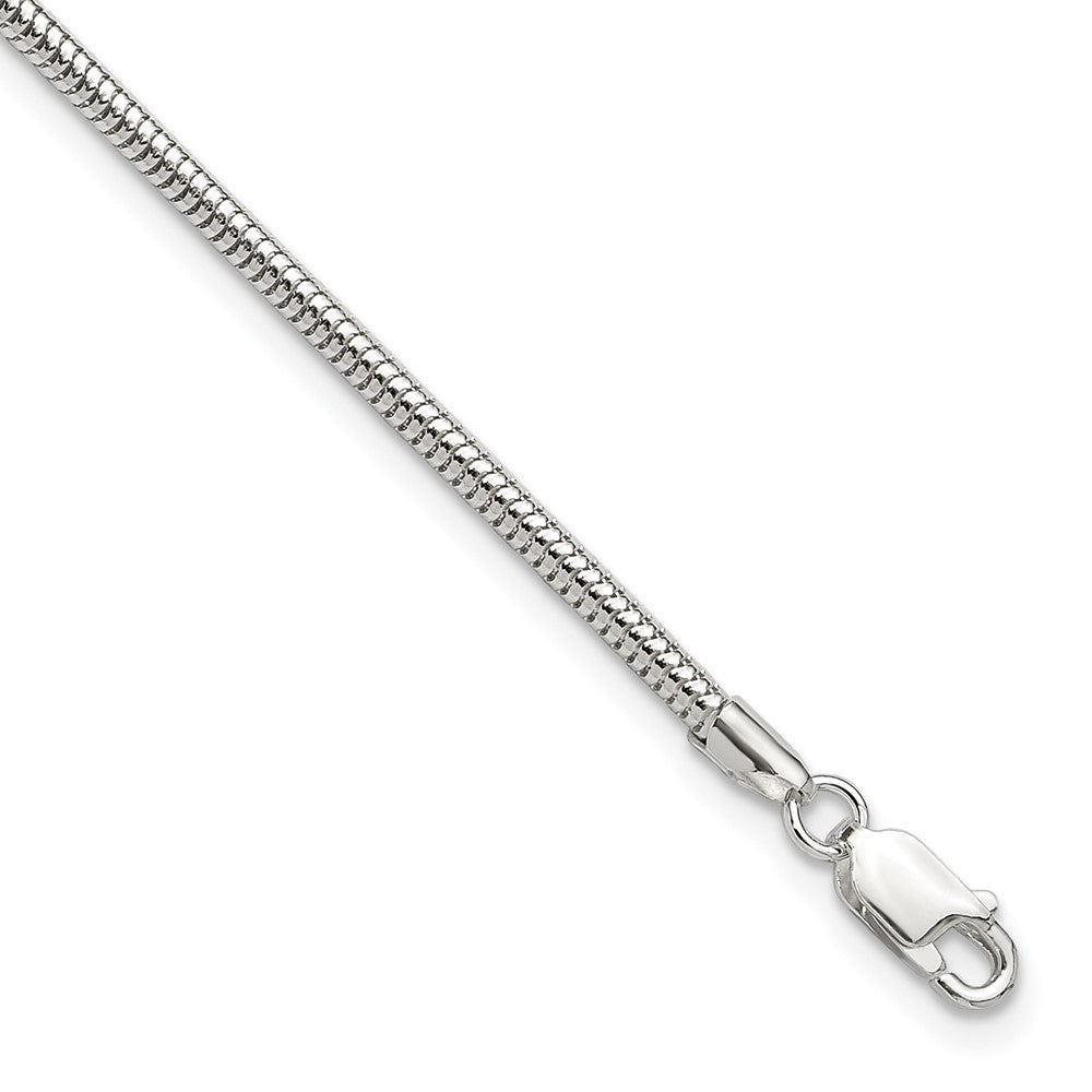 Sterling Silver 2.5mm Snake Chain Plus ext. Anklet