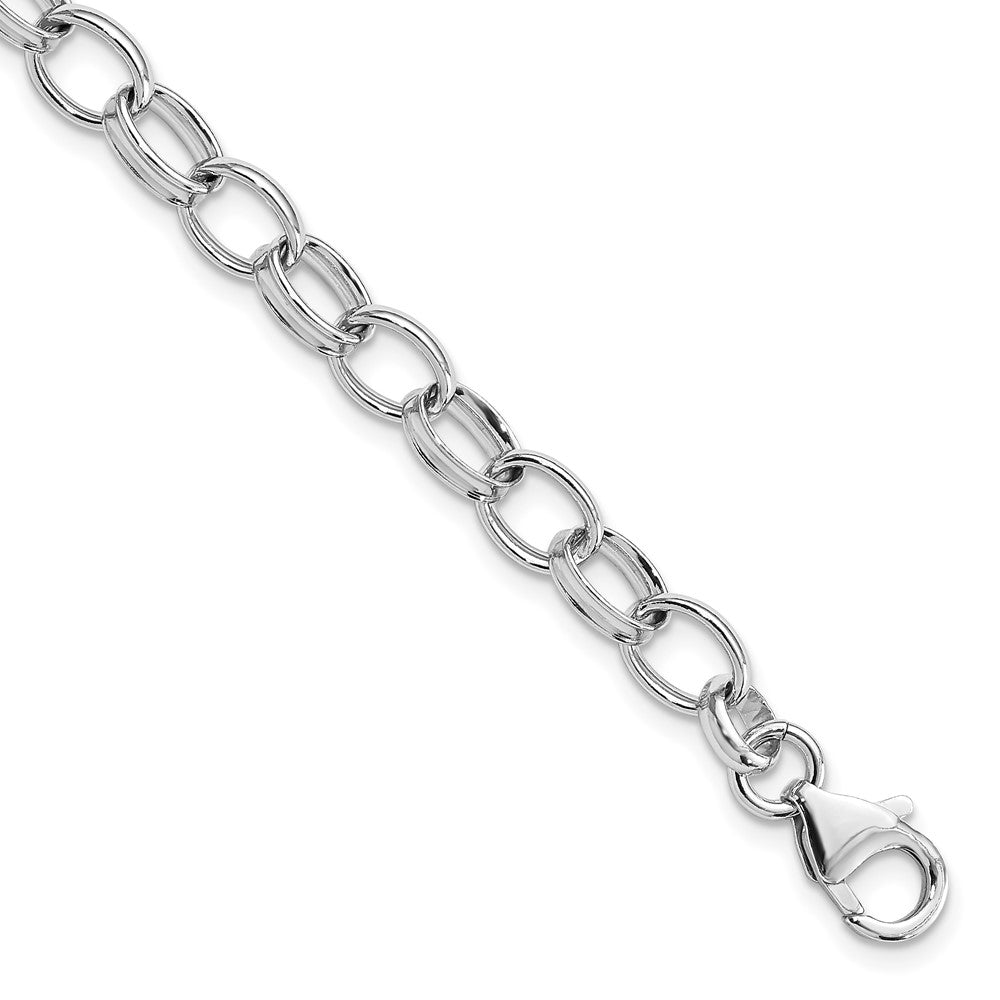 Sterling Silver Amore La Vita Rhodium-pl Polished 7.5 inch Charm Bracelet