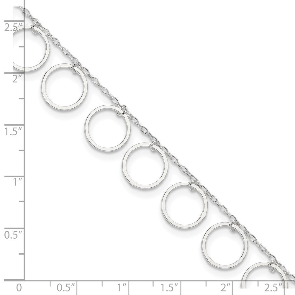 Sterling Silver Dangle Circles Anklet