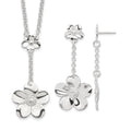 Sterling Silver Floral Necklace and Earring Set