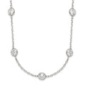 Sterling Silver Clear 4mm 9-Station CZ w/ ext. Necklace