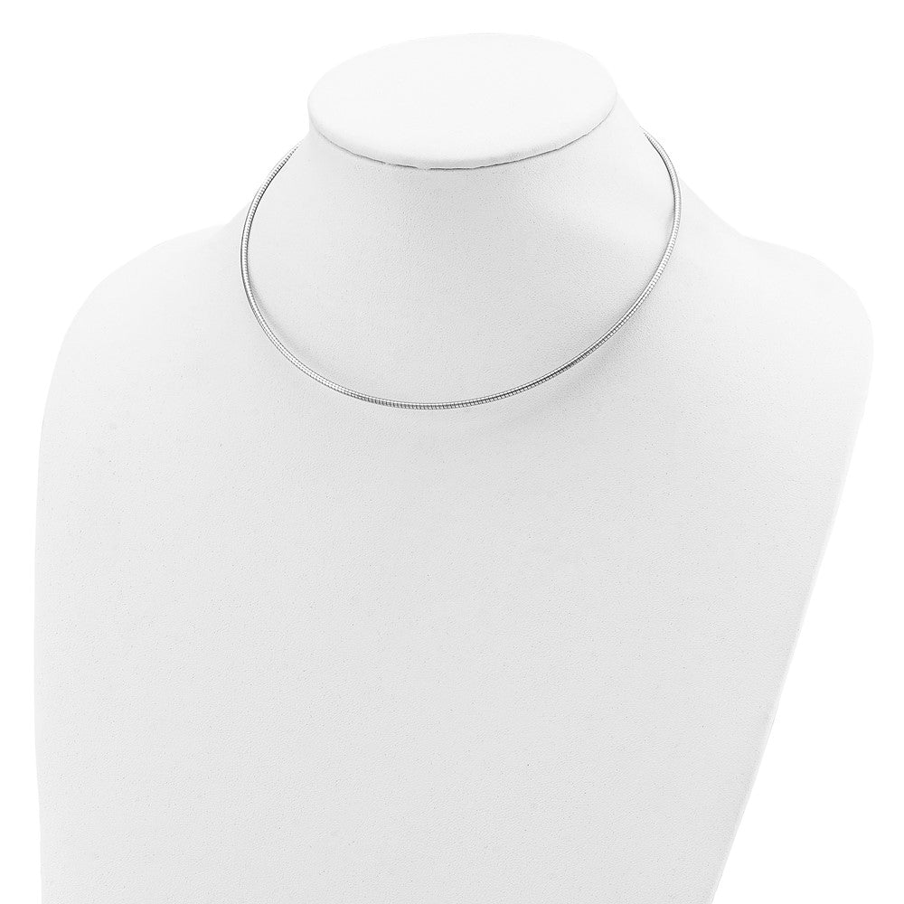 Sterling Silver Rhodium-plated 2mm Round w/ ext Cubetto Necklace
