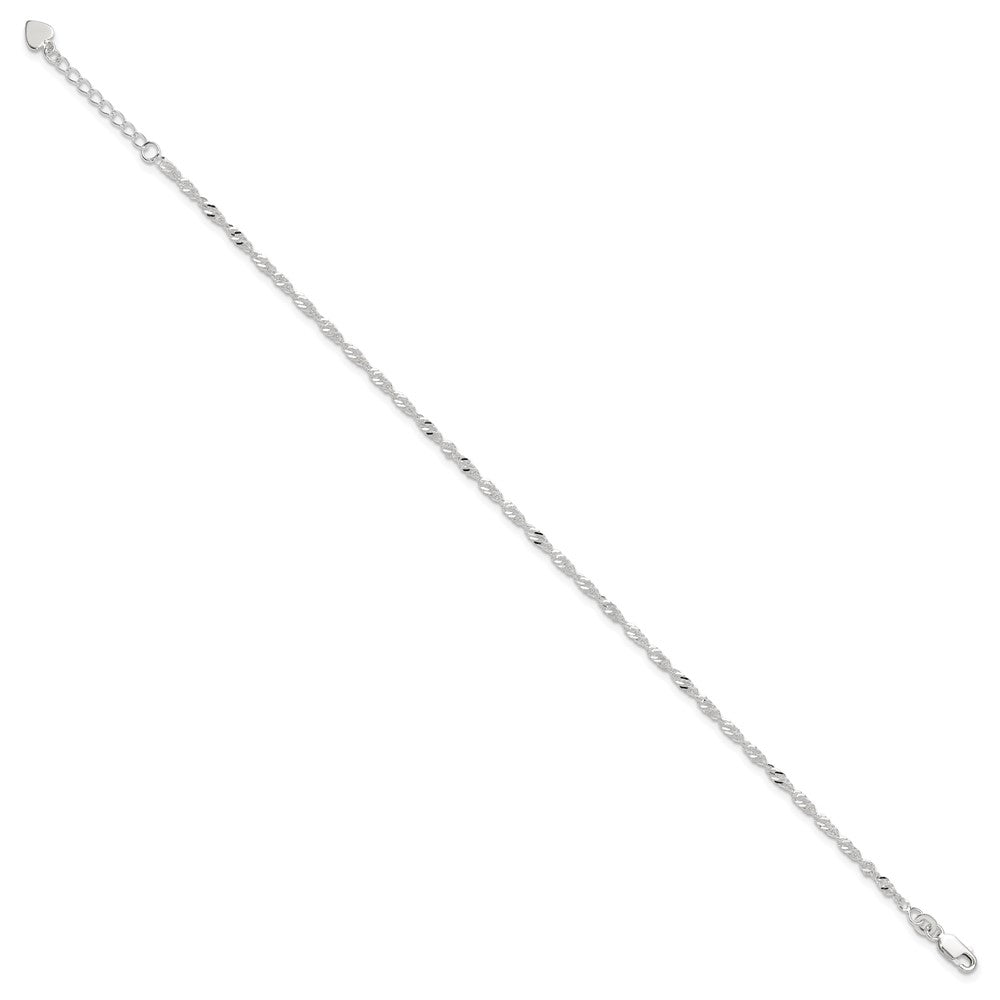 Sterling Silver D/C Polished with ext. Anklet