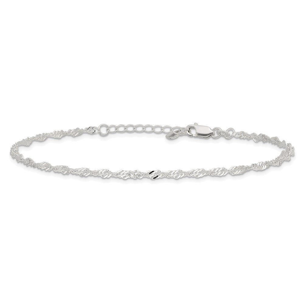 Sterling Silver D/C Polished with ext. Anklet